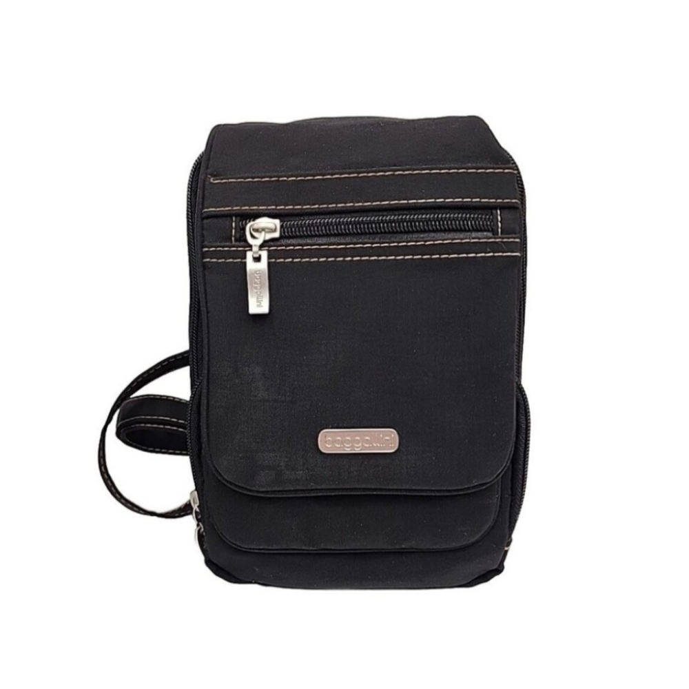 Baggallini Bon Voyage Bagg - Black Crossbody